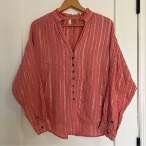 Anthropologie Pilcro Tavi Pink Button Down Blouse